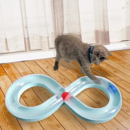 (Blå, Pink) Kattelegetøj - Ikke specificeret - Legekredsløb - Miljøvenlig - 2 bolde - Skridsikker