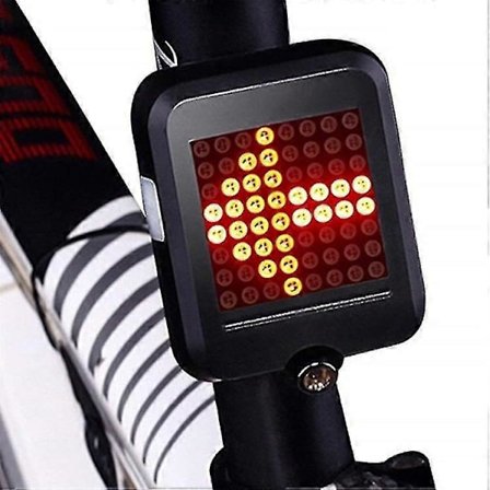 Cykel Blinkers Bromsljus Mountainbike Smart Sensor Auto Broms USB Uppladdningsbar Projektor Laser Bakljus [DB]