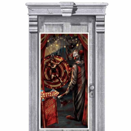 Dørdekorasjon med klovn på karneval