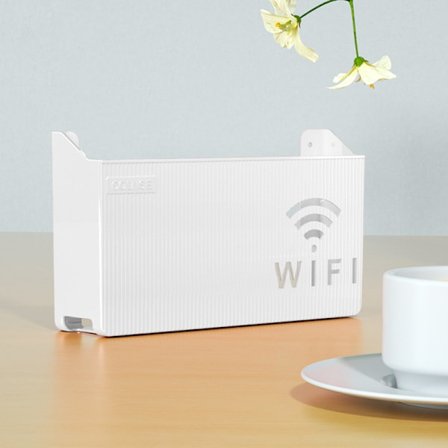 Trådløs Wifi-ruterhylle Oppbevaringsboks Veggmontert ABS-organisator