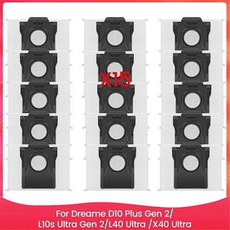Pölypussit Dreame D10 Plus Gen 2/L10s Ultra Gen 2/L40 Ultra /X40 Ultra -imureille, kertakäyttöiset