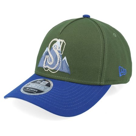 New Era - MLB Green adjustable Czapka Z Daszkiem - Seattle Mariners City Feature M-Crown Green/Royal A-frame Adjustable @ Hatstore