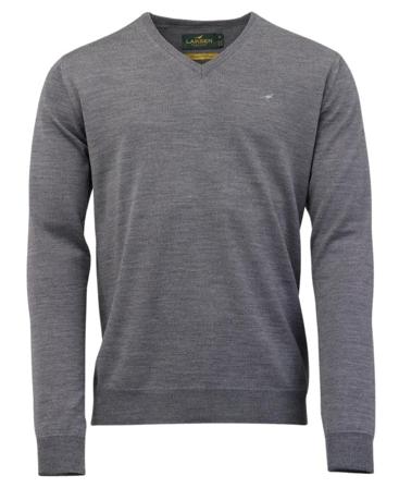 Laksen - Sussex V-Neck villapaita - Overcast