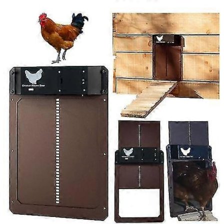 Automatisk hönshusdörr, hönshusdörr för husdjur, ljusavkännande automatisk hönshusdörr i aluminium -CNSZ