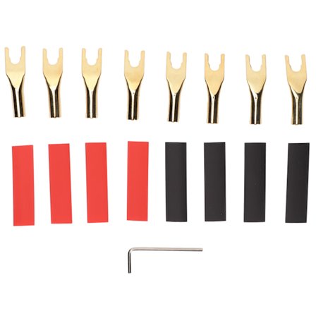 8 Par Y Gaffelkontakt Professionell 45 Graders Gaffel Spade Kontakt för DIY Högtalarkabel