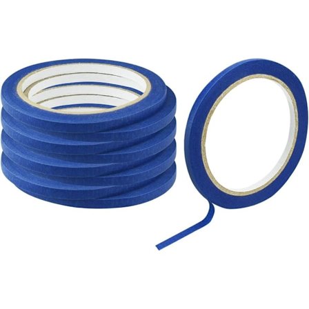 9 Ruller Maskeringsteip 6MM x 20M Krepppapir Beskyttende Scotch S