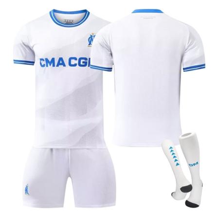 2324 Marseille hem vit träningsdräkt jersey sportuniform herr- och damfotbollsuniform No number 18