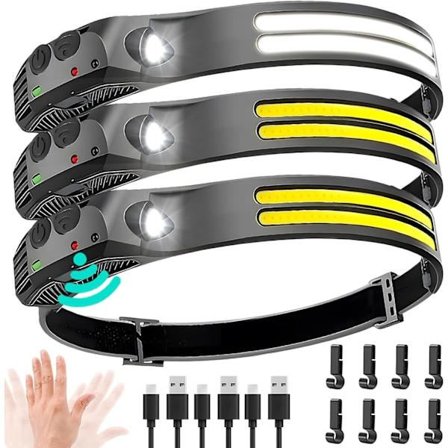 3-pak 1000 Lumen Pandelampe med 230° Lysstråle, USB-C & Bevægelsessensor [JSR]