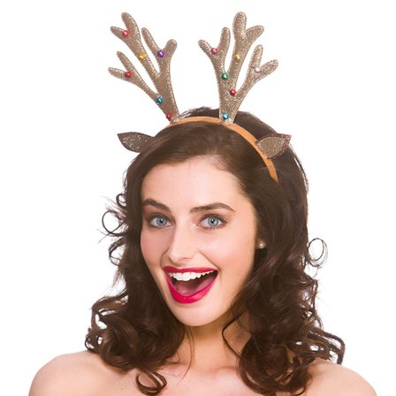 Rensdyrhorn med Klokke Hårbøjle