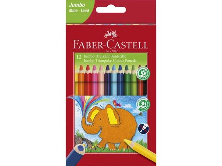Faber-Castell Färgpenna Jumbo trekant 12 färger - Lyreco - Skola och förskola > Pennor och tillbehör > Färgpennor - Jumbo