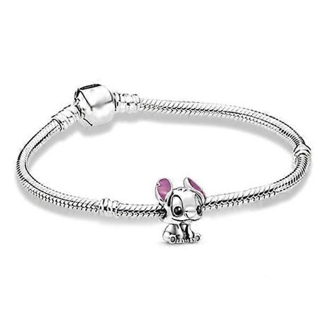 PANDORA Silver Sterling Disney Lilo Stitch Berlock Armbandsberlock Argent 16cm