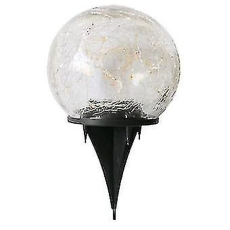 LED Solcelle Græslys Have Dekoration Begravet Udendørs Glaskugle Revnet Lys