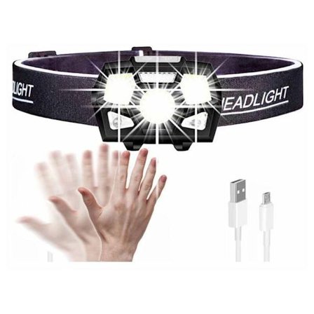 Kraftfull Uppladdningsbar LED Pannlampa, USB LED Pannlampa Vitt Ljus