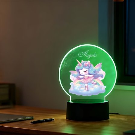 Tilpasset Regnbue Enhjørning 3D Fargeskiftende LED Nattlys med Navn/Tekst - Plug & Play Kontrollert Sengelampe Egnet for Gutter Jenter, Romdekor