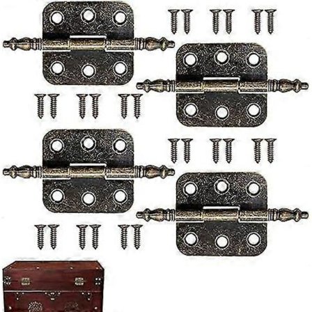 Antiikki Messinki Saranat 24 Ruuvilla Vintage Litteä Sarana 70*35mm Vintage Kaapin Oven Sarana Pronssi Taitettavat Saranat Antiikki Huonekalujen 