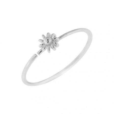 1 st. 8 mm Näspiercing ring i silver med Blomma