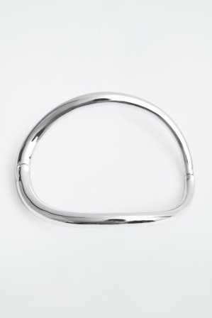 COS Women's Bracciale Rigido Curvo Con Chiusura A Cerniera in Argentato