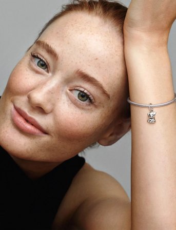 Pandora Labrador Dog Silver Dangle With Black Enamel - Silver - ONE SIZE