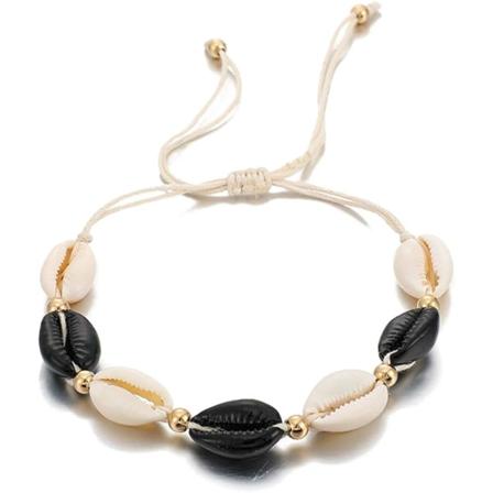 2PCS Fashion Flettet Reb Skal Armbånd Ankelkæde Kvinder Piger Smykker