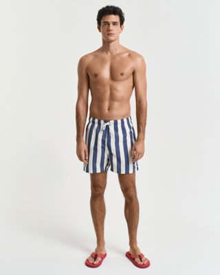 GANT - Blockstripet badeshorts til herre dusty navy