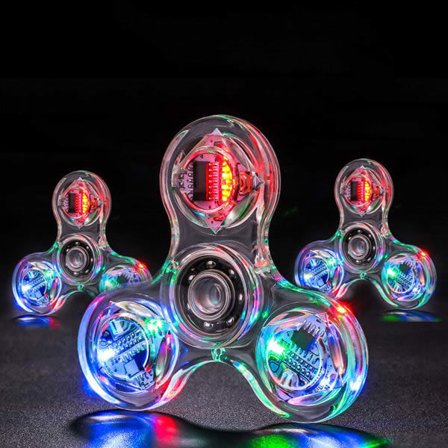 3 par lysande LED-snurrleksaker - Transparent B