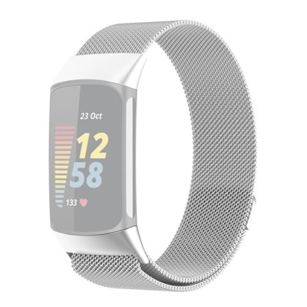 Fitbit Charge 5 JLT klockarmband i rostfritt stål - Silver