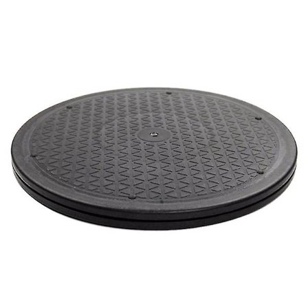 12 Tums Rotationsställ i Stål för Skärm TV Snurrplatta Lazy Susans Svart Rund