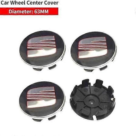 4 stk. 56 / 63 mm Bilhjul Centerkapsler Nav Fælgdæksel Til Seat Leon Alhambra Toledo Cupra Arona Ibiza Altea Cordoba Støvdæksel Dekoration