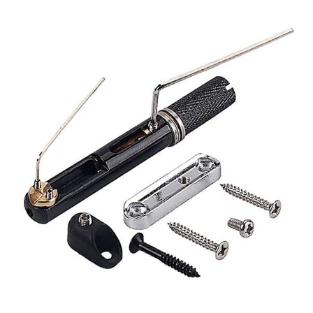 Svart 5-strängars Nickel Enkelsidig Rund Stångbroar Kit Gitarr Bastillbehör