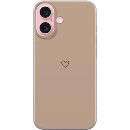 Apple iPhone 16 Läpinäkyvä kuori Sydän Ruskea