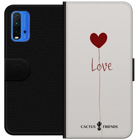Yhteensopiva Lompakkokotelo Xiaomi Xiaomi Redmi Note 9 4G Cactus and Friends - Love Balloon Minimal