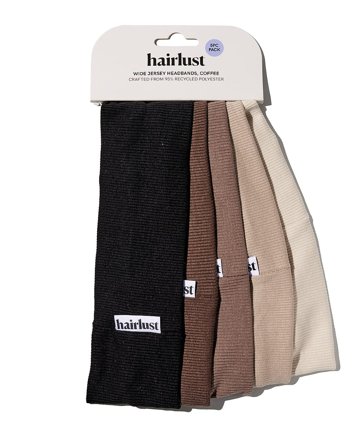 Hairlust Wide Jersey Headbands 5 Pak Coffee, Hår, Hårpynt, Hårbånd