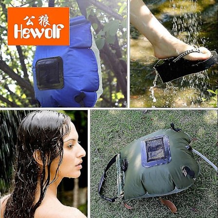 Solvärmeväska 20L Blå Gitter PVC Bärbar Bad