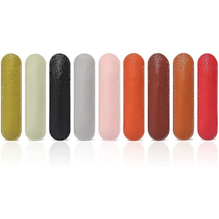 PU Læder Pen Etui Fountain Pen Pung Enkelt Pen Ærme Holder, Økonomisk Og Praktisk Pen Beskyttende Ærme Dæksel Til Kontor, Skole - Pakke Med 9