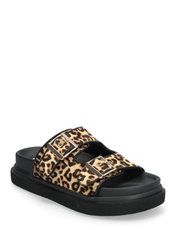 Biamilano Buckle Slide Calf Hair Brown Bianco