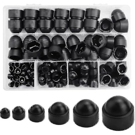 145 stk Plast Dome Bolt Mutter Beskyttelseskapsler -HG