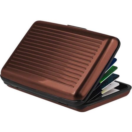 Go Go Gadget - Alumiininen luottokorttikotelo - Skimmauksen esto - Seteliklipsi - Kevyt korttikotelo - Ruskea