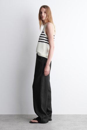 COS Women's Canotta In Maglia A Righe in Blu