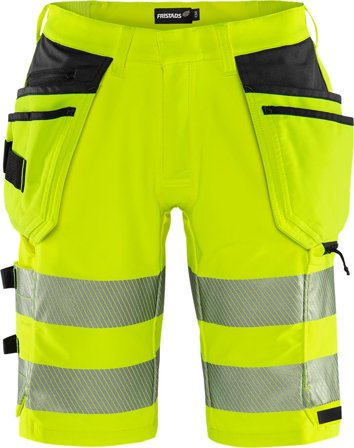 Fristads Herr Varsel Green hantverkarshorts stretch 2646 GSTP, klass 2, Varsel Gul/Svart