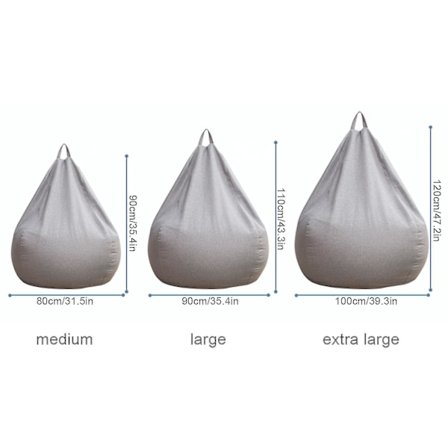 Ny ekstra stor saccosekk stol sofa trekk innendørs lat stol for voksne barn Sellwell(ingen fylling)-mxbc