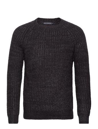 Space Twist Strikkegenser M. Rund Krage Svart French Connection*Betinget Tilbud