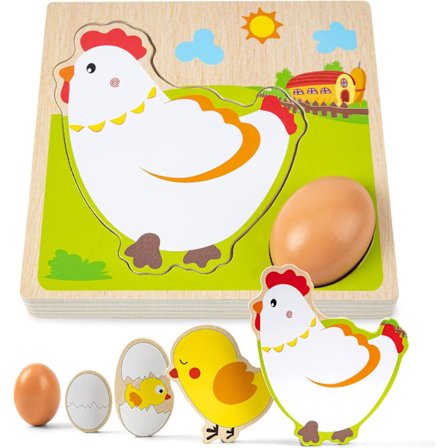 1 st baby träpussel, Montessori-pussel för barn 1 2 3 4 år