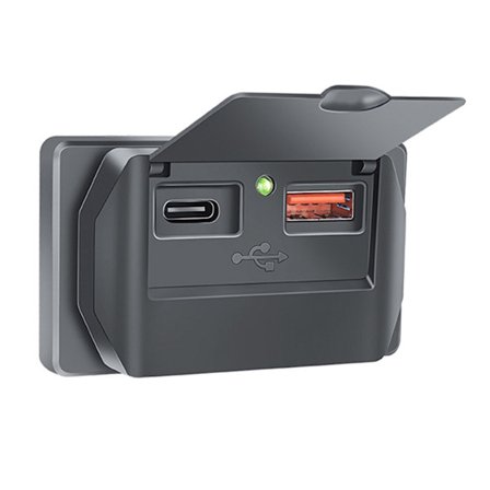 12V/24V Bobil USB-uttak, PD Type C (USB C) & Quick Charge QC3.0 USB-port Panelmontert Bil USB-lader