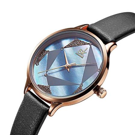 SHENGKE SK K0117 Enkel Geometrisk Triangel Crystal Dial Kvinnligt Modeläder