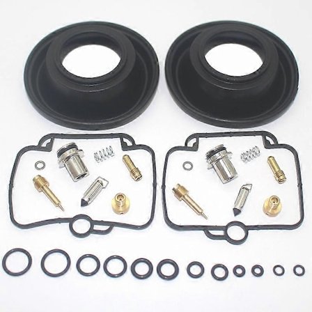 2 sett Kompatibel med GS500 GS500E GS500F GS 500 E 500E 500F Motorsykkel forgasser reparasjonssett stempelmembran flottør-WELLNGS