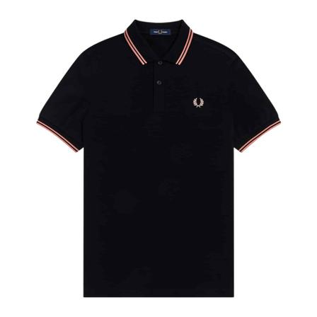 Fred Perry, Polo Twin Tipped Zwart, Heren, Maat:S,Katoen,streep