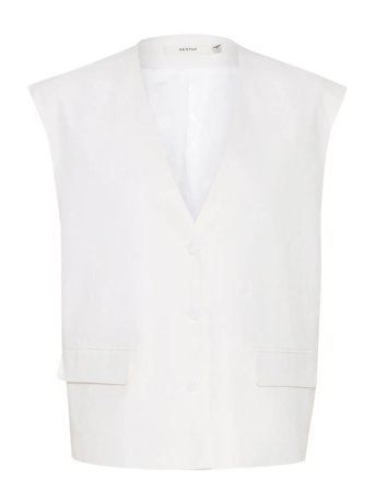 Gzizza Linen Waistcoat White Gestuz