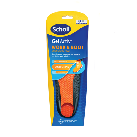 Scholl Gel Activ Work & Boot Innleggssåle, Small, 35,5-40,5, 1 par