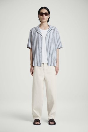 COS Men's Striped Resort Shirt in Brown