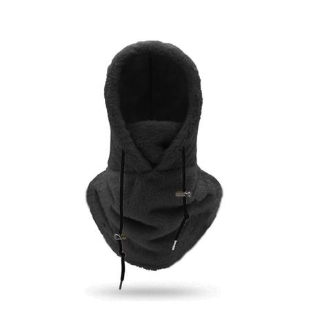 Sherpa Hood Ski Mask Vinter Balaclava Koldt Vejr Vindtæt Justerbar Varmt Hætte Dækning Kasket Cap Sort